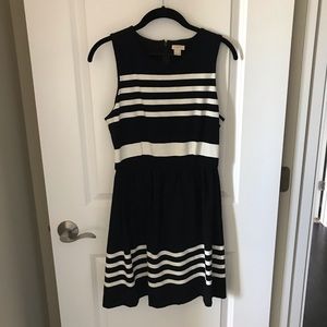 J Crew Black and white stripe dress